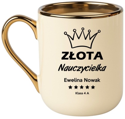 Kubek PREMIUM prezent dla NAUCZYCIELKI WYCHOWAWCZYNI PEDAGOGA z imieniem
