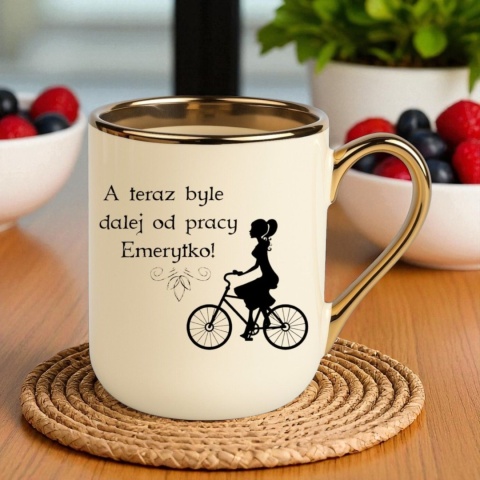 Kubek PREMIUM śmieszny prezent dla EMERYTKI zakończenie pracy Emerytura