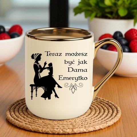 Kubek PREMIUM śmieszny prezent dla EMERYTKI zakończenie pracy Emerytura