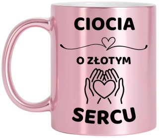 Kubek różowy z dedykacją wyjątkowy prezent dla CIOCI
