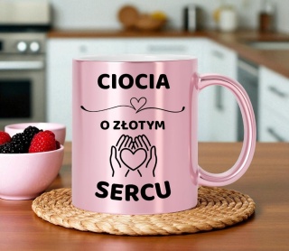 Kubek różowy z dedykacją wyjątkowy prezent dla CIOCI