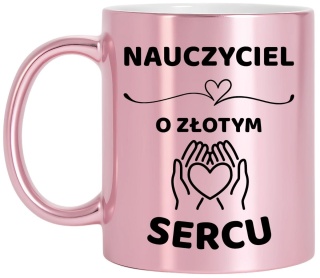 Kubek różowy z dedykacją wyjątkowy prezent dla NAUCZYCIELKI NAUCZYCIELA
