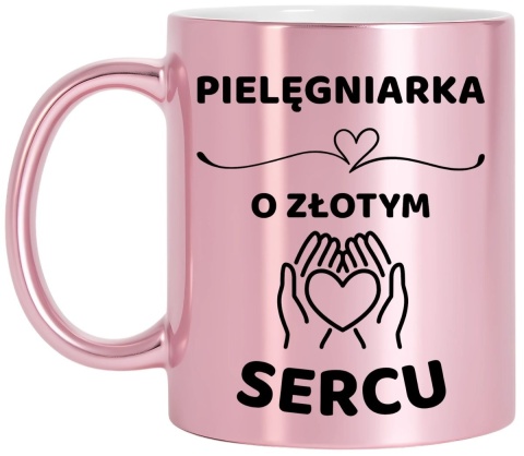 Kubek różowy z dedykacją wyjątkowy prezent dla PIELĘGNIARKI