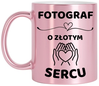 Kubek różowy z dedykacją wyjątkowy prezent dla Pani FOTOGRAF