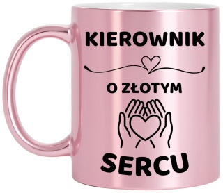 Kubek różowy z dedykacją wyjątkowy prezent dla Pani KIEROWNIK