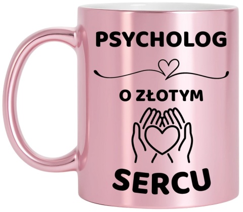 Kubek różowy z dedykacją wyjątkowy prezent dla Pani PSYCHOLOG