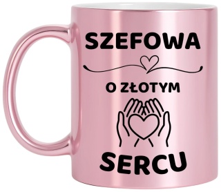 Kubek różowy z dedykacją wyjątkowy prezent dla SZEFOWEJ