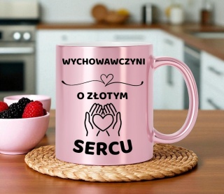 Kubek różowy z dedykacją wyjątkowy prezent dla WYCHOWAWCZYNI