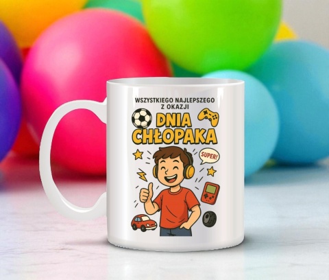 Kubek z nadrukiem prezent Dzień CHŁOPAKA dla kolegi chłopca urodziny wzory