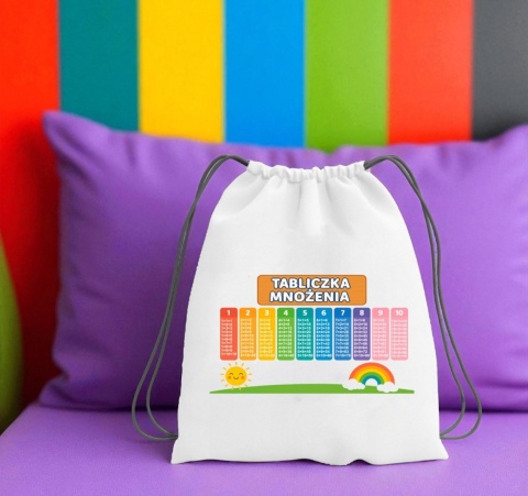 Plecak z TABLICZKĄ MNOŻENIA edukacyjny worek do szkoły przedszkola na buty