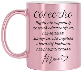 Różowy kubek z dedykacją dla Córki - wyjątkowy prezent na każdą okazję