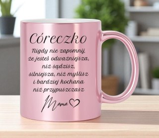 Różowy kubek z dedykacją dla Córki - wyjątkowy prezent na każdą okazję