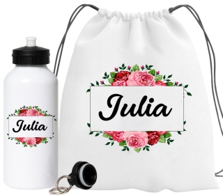 Zestaw bidon i plecak z imieniem dziecka worek do szkoły buty kapcie wzory