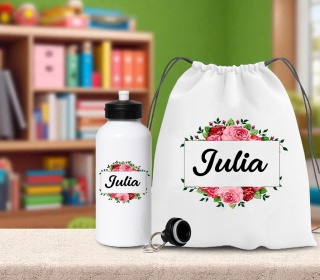 Zestaw bidon i plecak z imieniem dziecka worek do szkoły buty kapcie wzory