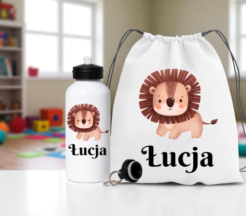 Zestaw bidon i plecak z imieniem dziecka worek do szkoły buty kapcie wzory