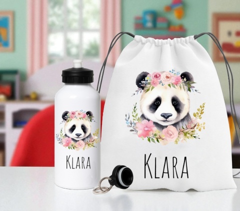 Zestaw bidon i plecak z imieniem dziecka worek do szkoły buty kapcie wzory