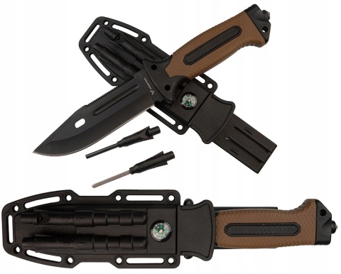 HASTAA NÓŻ TAKTYCZNY WOJSKOWY MYŚLIWSKI KRZESIWO OSTRZAŁKA KOMPAS SURVIVAL