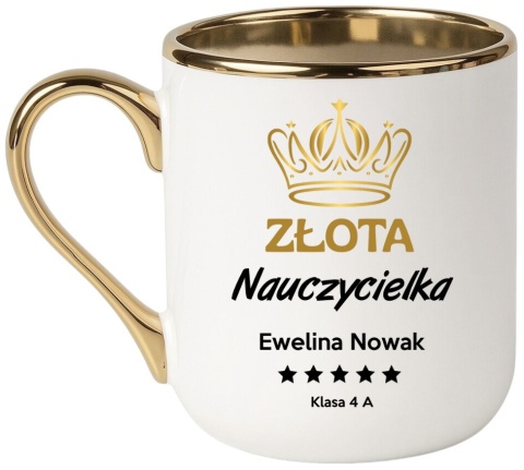 Kubek PREMIUM prezent dla NAUCZYCIELKI WYCHOWAWCZYNI PEDAGOGA z imieniem