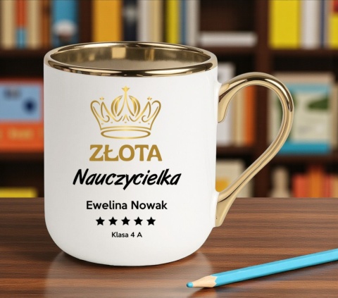 Kubek PREMIUM prezent dla NAUCZYCIELKI WYCHOWAWCZYNI PEDAGOGA z imieniem