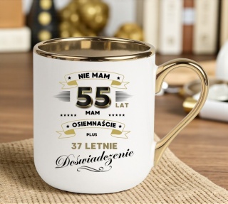 Kubek PREMIUM prezent na URODZINY 55 LAT oryginalny upominek z dedykacją