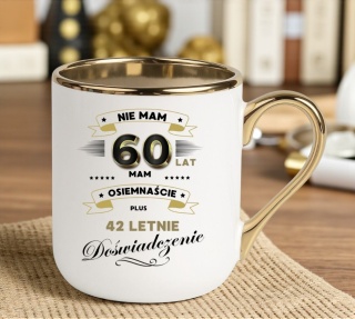 Kubek PREMIUM prezent na URODZINY 60 LAT oryginalny upominek z dedykacją