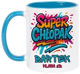 Kubek z nadrukiem prezent Dzień CHŁOPAKA dla kolegi z klasy z IMIENIEM