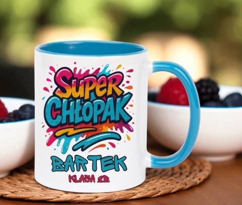Kubek z nadrukiem prezent Dzień CHŁOPAKA dla kolegi z klasy z IMIENIEM