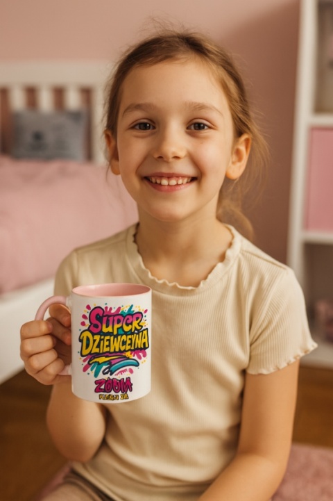 Kubek z nadrukiem prezent Dzień DZIEWCZYNY dla koleżanki z klasy z IMIENIEM