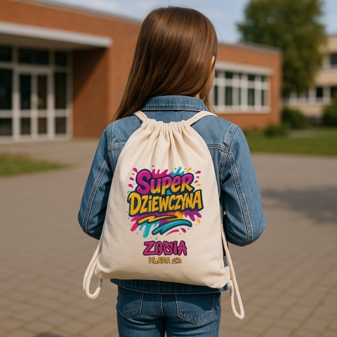 Plecak PREMIUM dla Dziewczynki worek na buty kapcie do szkoły przedszkola