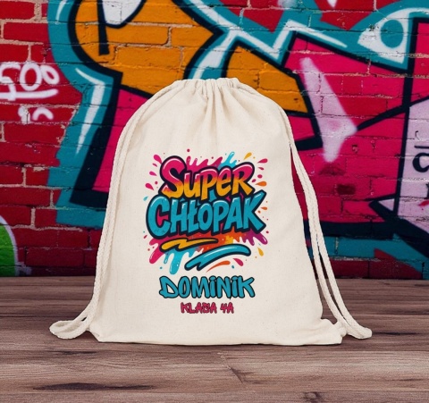 Plecak PREMIUM na Dzień Chłopaka worek na buty kapcie do szkoły przedszkola