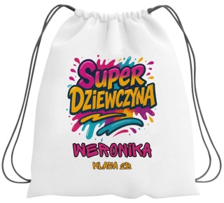 Plecak z imieniem Super Dziewczyna worek na buty do szkoły przedszkola
