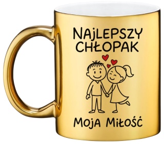 Złoty kubek premium z dedykacją wyjątkowy prezent Dzień Chłopaka