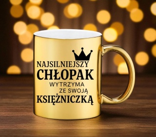 Złoty kubek premium z dedykacją wyjątkowy prezent Dzień Chłopaka