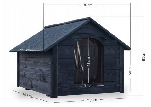 BUDA DREWNIANA OCIEPLANA DLA PSA PREMIUM XL DUŻA 103x71x85 PALISANDER