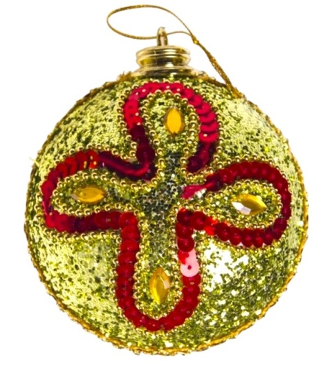 Bombki choinkowe ozdoby świąteczne 9.5cm 2szt złoty brokat