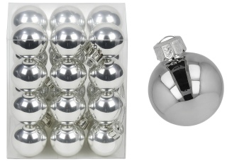 Bombki choinkowe plastikowe ozdoby świąteczne 2.5cm 36szt srebrny