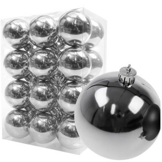 Bombki choinkowe plastikowe ozdoby świąteczne 4cm 24szt srebrny