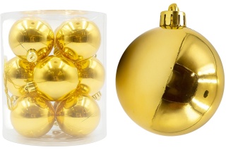 Bombki choinkowe plastikowe ozdoby świąteczne 6cm 12szt złoty
