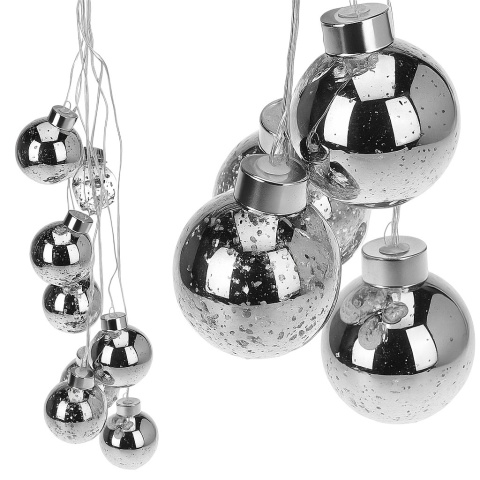 Bombki szklane podświetlane 8 LED 6cm ozdoba świąteczna