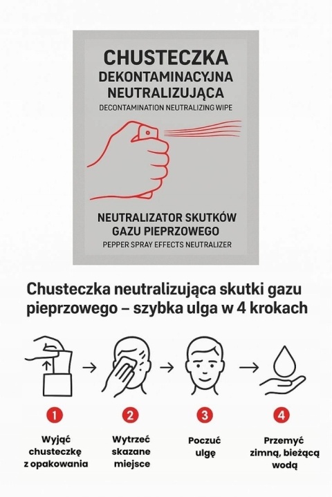CHUSTECZKA NEUTRALIZUJĄCA GAZ PIEPRZOWY DEKONTAMINACYJNA