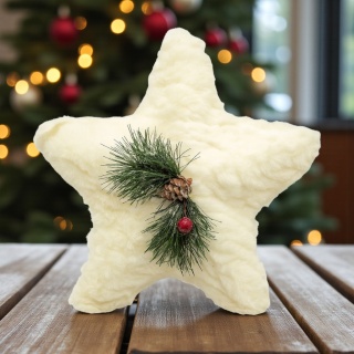 Dekoracja Stroik Puchata Gwiazda 24cm