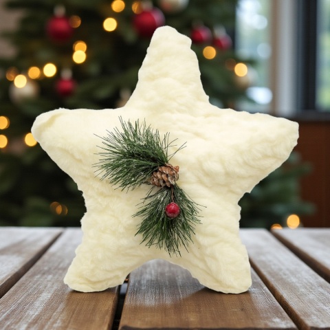 Dekoracja Stroik Puchata Gwiazda 24cm