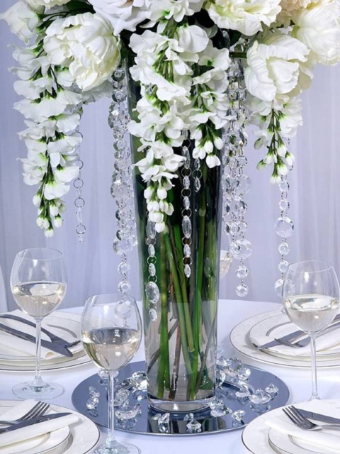 Girlanda kryształowa bezbarwny 18mm 100cm