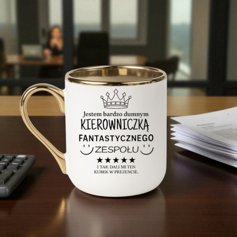 Kubek PREMIUM oryginalny śmieszny prezent dla KIEROWNICZKI SZEFOWEJ