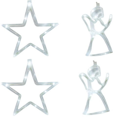 Lampki LED 36L Sople Kształty 4szt Biały Zimny