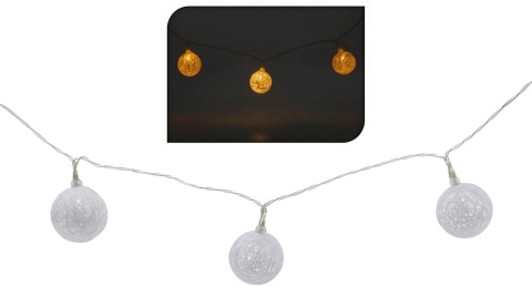Łańcuch girlanda bombkowy 10LED 4 cm
