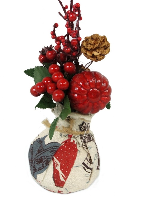 Sakiewka ozdobna dekoracja stroik świąteczny głóg