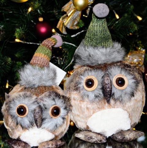 Sowa dekoracyjna Figurka świąteczna 26cm