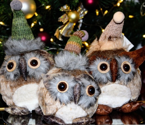 Sowa dekoracyjna Figurka świąteczna 26cm