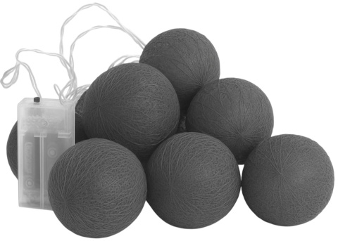 Świecące bombki na baterię 6 cm - 10 szt ciemny szary